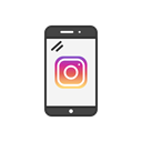 phone, social media, instagram logo, Mobile Black icon