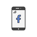 phone, Facebook, social media, Mobile Black icon