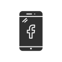 Iphone, facebook logo, Mobile, phone Black icon