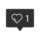 Heart, Like, Instagram, one like DarkSlateGray icon