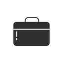 job, suitcase, Linkedin, Job Search Black icon