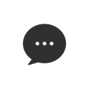 Message, inbox, pinterest, Chat Box Black icon