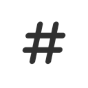hashtag, number sign, tag, twitter Black icon