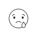 sad emoji, Facebook, Emoji, Sad Face Black icon