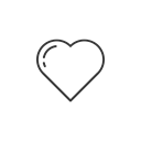 Heart, love, Facebook, Emoji Black icon