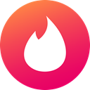 tinder, media, Gradient, Circle, social media, Social, Colored Crimson icon