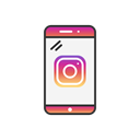 phone, Logo, Instagram, instagram logo Black icon