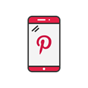 pinterest logo, phone, Iphone, pinterest Black icon