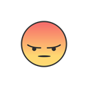 Facebook, Emoji, reaction, Angry emoji Black icon