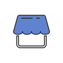 store, profile, Facebook, fb Black icon