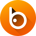 Badoo, Social, long shadow, Circle, social media, media, Gradient DarkOrange icon