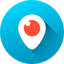 Social, long shadow, Circle, social media, Periscope, media, Gradient DeepSkyBlue icon