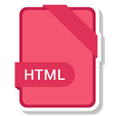 File, Extension, document, html Salmon icon