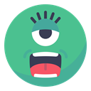 Eye, Alien, friend, smile, Face, smiley, Ufo MediumSeaGreen icon