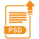 Psd, file format, File Formats, File form, file formation DarkOrange icon