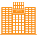 Building, hotel, tower, skyscraper DarkOrange icon