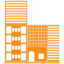 Building, hotel, tower, skyscraper DarkOrange icon