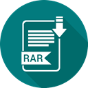 document, File, Format, type, Rar Teal icon