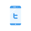 twitter logo, phone, Label, Iphone Black icon
