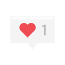 Heart, Like, notification, one like Icon