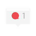 Message, Comment, notification, one message WhiteSmoke icon