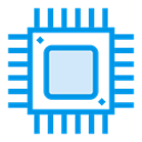 Computer, Device, Chip, microchip, processor, Cpu, frequency DodgerBlue icon