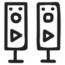 Device, voice, Broadcast, Multimedia, sound, speaker, volume Black icon