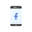 Mobile, Facebook, website, facebook logo Black icon