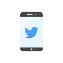 Mobile, twitter, bird, twitter logo Black icon