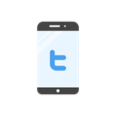 Mobile, Logo, website, twitter logo Black icon