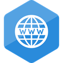 website, Hexagon, High Quality, social media, Social, Colored, www DodgerBlue icon