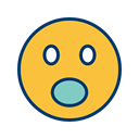 Face, smiley, Emoticon, surprised SandyBrown icon