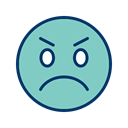 Face, smiley, Emoticon, Angry MediumAquamarine icon