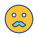 Face, smiley, Emoticon, moustache SandyBrown icon