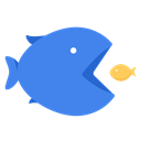 Business, work, fish, Eat, Big fish eats small fish, stronger RoyalBlue icon