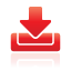 red, inbox icon