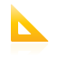 ruler, triangle, yellow icon