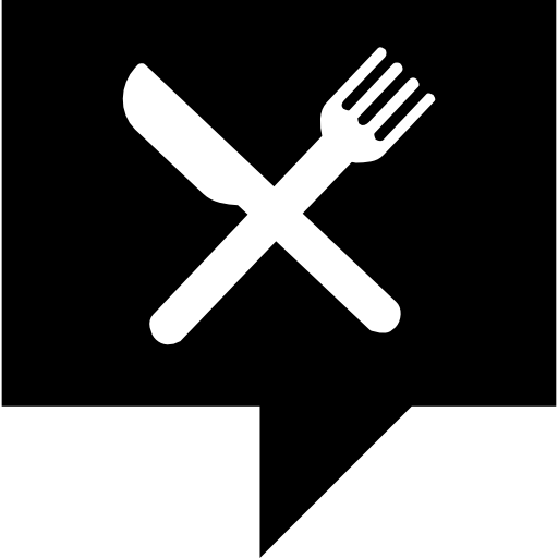 Food Speech Bubble Map Location Map Locator Fork Knife Icon