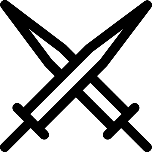 Swords Outline, sword, Cross Swords, swords, weapons, Crossing Swords icon