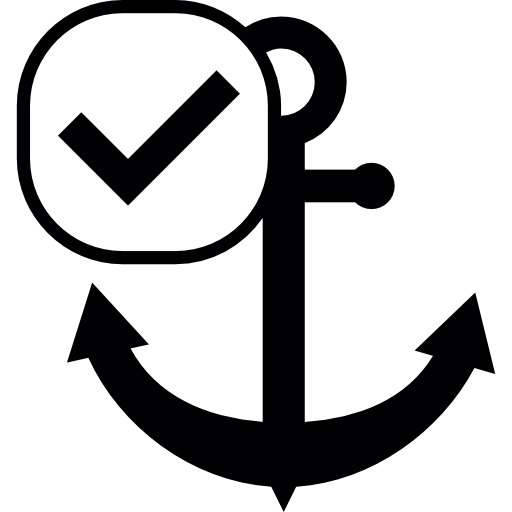 Ship Anchor, check mark, Check, ship, signs, Anchor icon