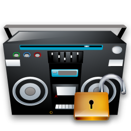 recoder, tape, Unlock icon