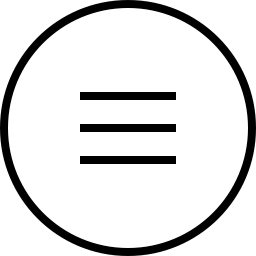 three, symbol, menus, button, interface, Circular, lines, menu, Thin  Rounded icon