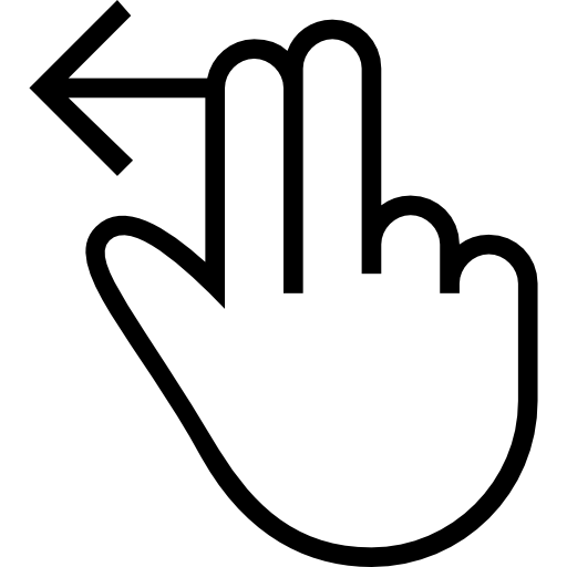 Swipe Left, Gestures, Outlined, fingers, Left, Hand, two, stroke, Haw Gestures Stroke, swipe icon