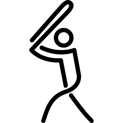 Baseball Sportive Player Sport Playing Sport Symbols Stick Man Sports Bat Icon