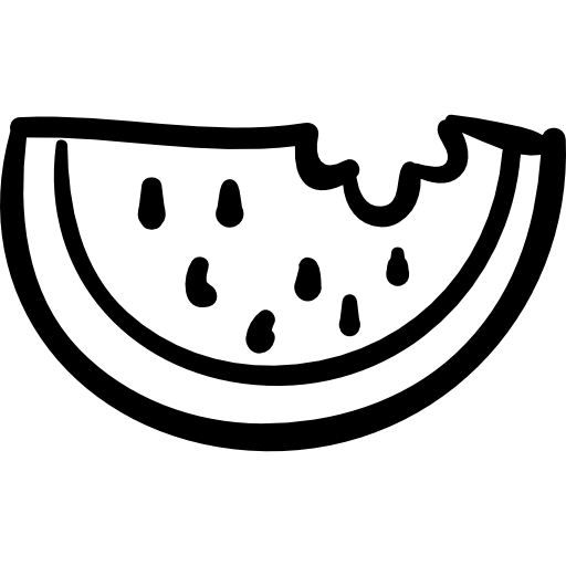 Fruit, Outlined, Healthy Food, food, slice, hand drawn, watermelon