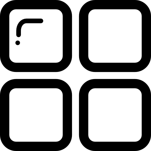 button, Tiles, Four, interface, Squares, outline, Outlined icon