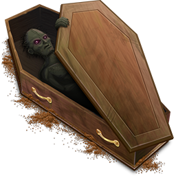 open coffin drawing