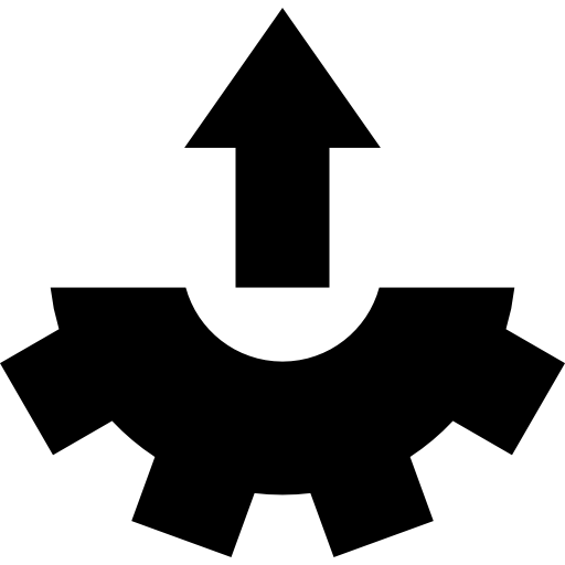 Arrows, up arrows, Gear, uploading, cogwheel, gears, up arrow icon