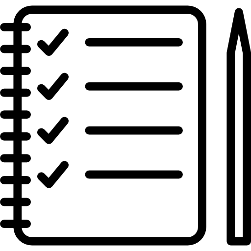 notepad, list, writing, check mark, Notebook icon