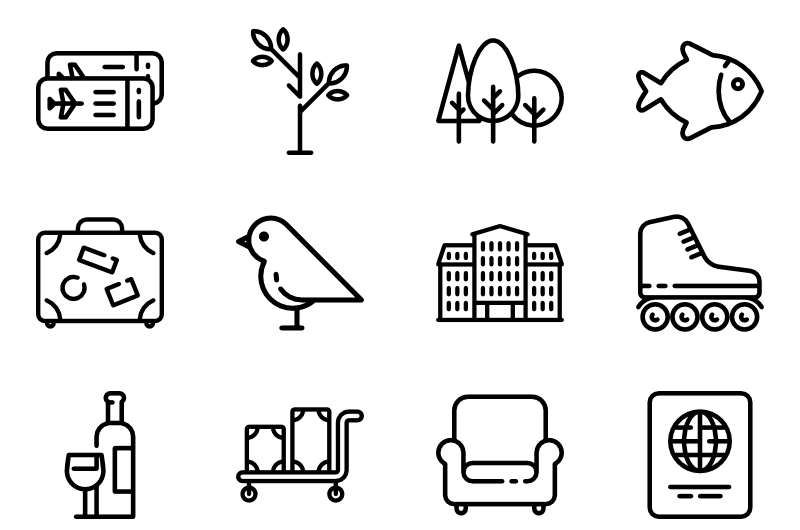 Travel details. Линейные иконки. Travel elements vector. Морозильник иконка.